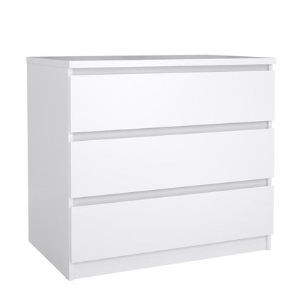 Furnifact White 3 Drawer Dresser – Modern 3 Drawer Dresser for Bedroom, Closet, or Entryway – Sleek and Functional Three Drawer Dresser for Compact Storage