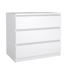 Furnifact White 3 Drawer Dresser – Modern 3 Drawer Dresser for Bedroom, Closet, or Entryway – Sleek and Functional Three Drawer Dresser for Compact Storage