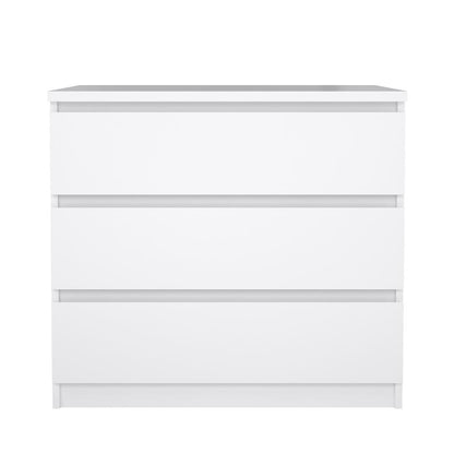 Furnifact White 3 Drawer Dresser – Modern 3 Drawer Dresser for Bedroom, Closet, or Entryway – Sleek and Functional Three Drawer Dresser for Compact Storage
