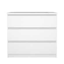 Furnifact White 3 Drawer Dresser – Modern 3 Drawer Dresser for Bedroom, Closet, or Entryway – Sleek and Functional Three Drawer Dresser for Compact Storage