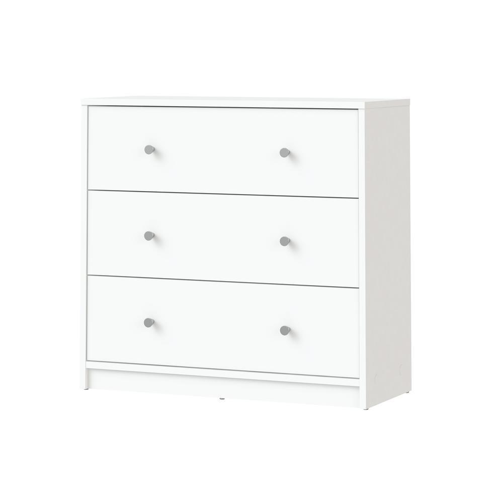 White 3 Drawer Nightstand - Large Bedside Dresser for Stylish Storage