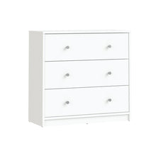 White 3 Drawer Nightstand - Large Bedside Dresser for Stylish Storage