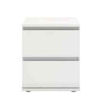 White 2 Drawer Nightstand - Compact and Functional Bedroom Nightstand