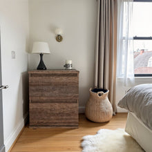 Brown 2 Drawer Nightstand - Stylish Small Dresser with Drawers for Bedrooms