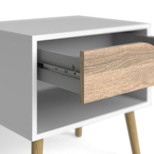 White Nightstand with Drawer - Modern Small Nightstand for Bedrooms
