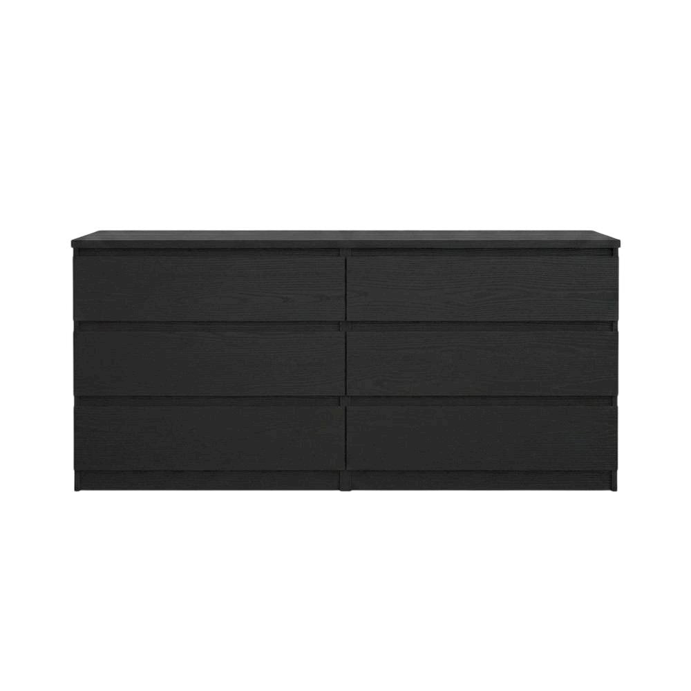 3 Piece Bedroom Set with Double Dresser and Nightstands in Classic Finish