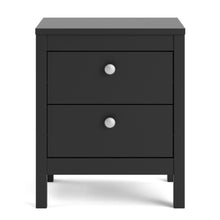 Stylish Black Matte Nightstand with Two Drawers for Modern Bedrooms