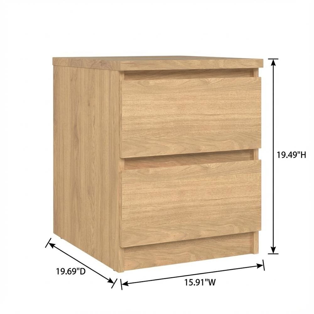 Hickory Nightstand with 2 Drawers and Timeless Design