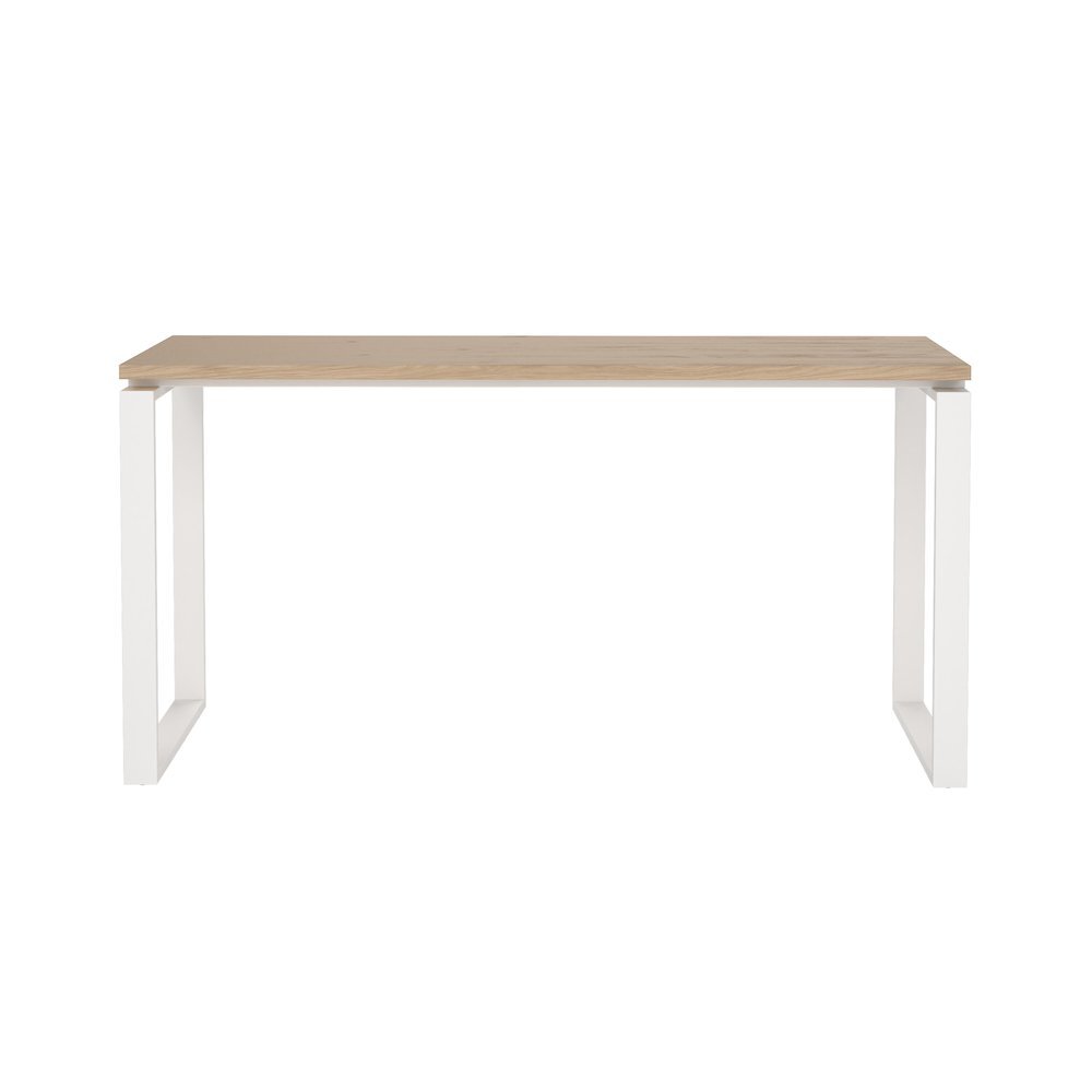 Brown Computer Desk with Metal Legs for Home Office or Study Room