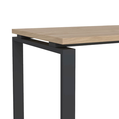 Modern Brown Computer Desk with Metal Legs for Home Office or Study