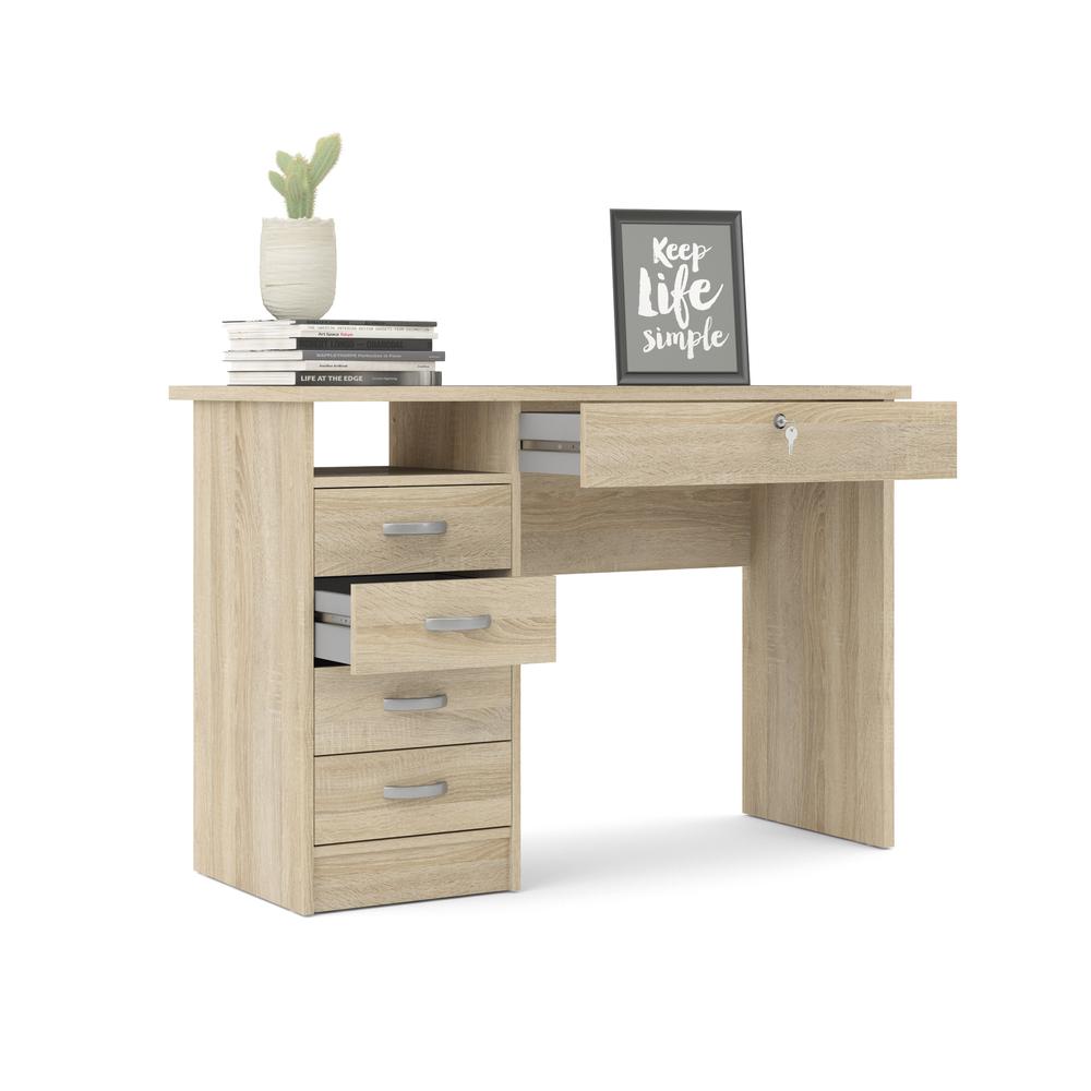 Desk with 5 Drawers, Oak