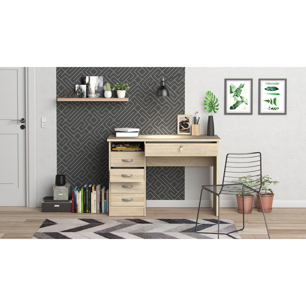 Desk with 5 Drawers, Oak