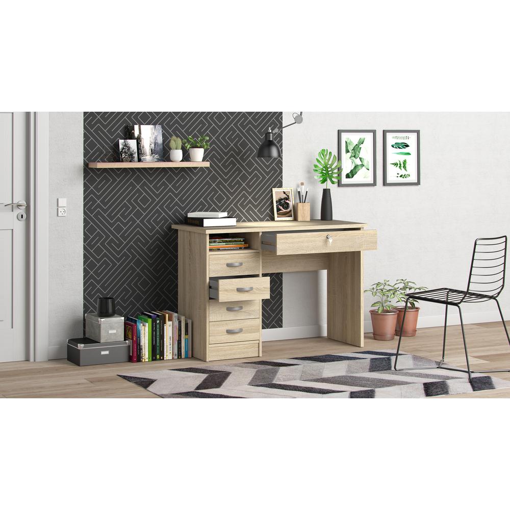 Desk with 5 Drawers, Oak