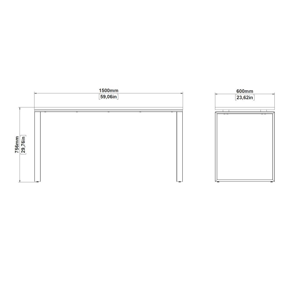 Brown Computer Desk with Metal Legs for Home Office or Study Room
