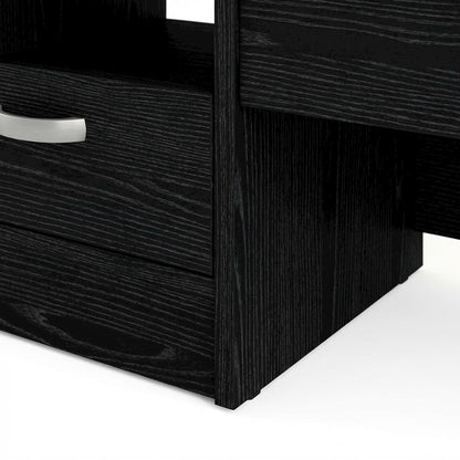 Black 5-Drawer Computer Desk with Storage for Home Office or Workspace
