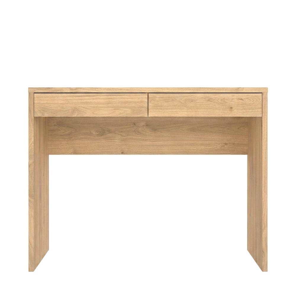 Modern Brown 2-Drawer Computer Desk for Home Office or Study Table