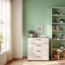 White 4 Drawer Chest - Elegant White Chest of Drawers for Bedroom Storage