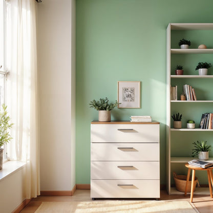 White 4 Drawer Chest - Elegant White Chest of Drawers for Bedroom Storage