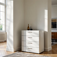 White 4 Drawer Chest - Elegant White Chest of Drawers for Bedroom Storage