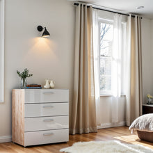 White Wooden Dresser - 4 Drawer Bedroom Furniture for Storage and Organization