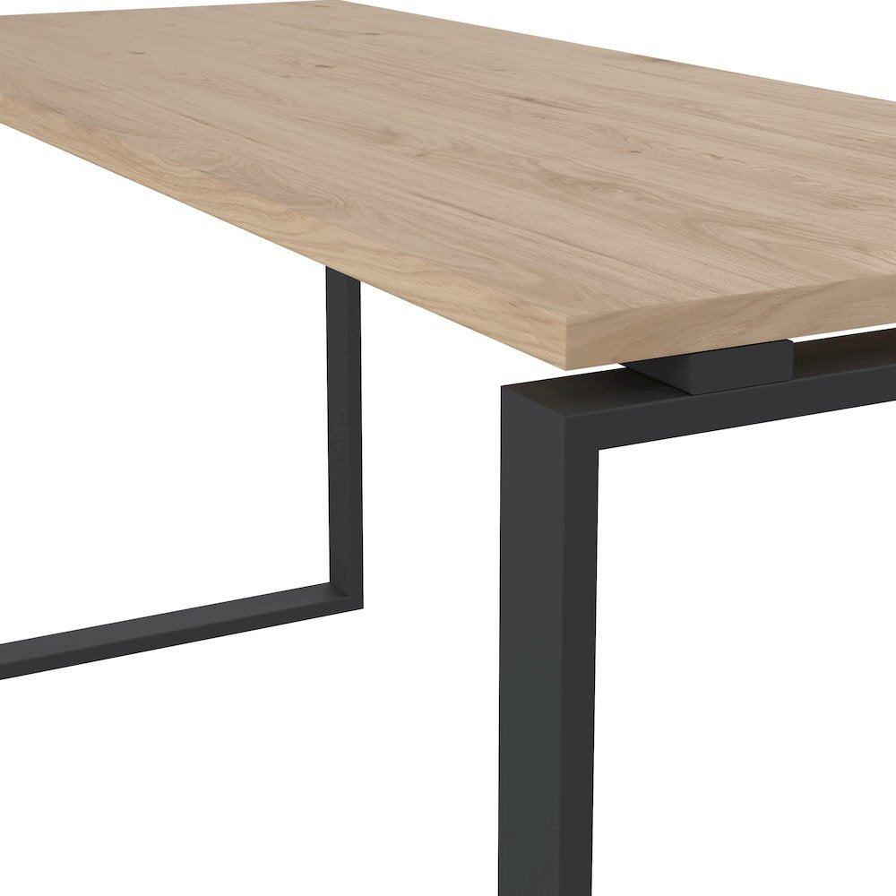 Modern Brown Computer Desk with Metal Legs for Home Office or Study