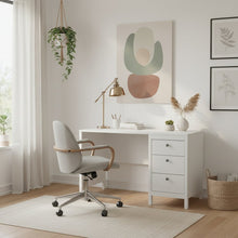 White 3-Drawer Computer Desk for Home Office or Study Table Area