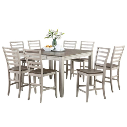 Brown Farmhouse Dining Table Set for 8 – Kitchen or Dining Room Table and Chairs