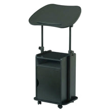 Adjustable Black Laptop Cart With Storage For Ergonomic Workspace Setup