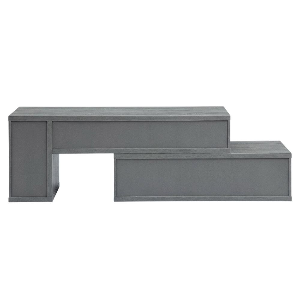 Adjustable TV Stand Console in Black with Sturdy Metal Frame, Cable Management