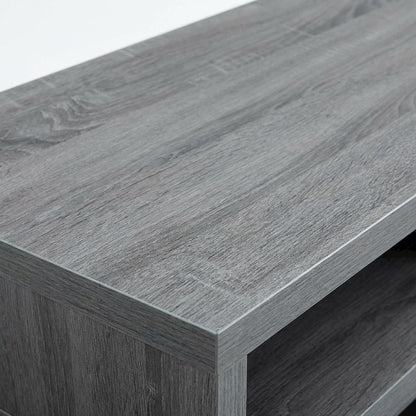 Adjustable TV Stand Console in Black with Sturdy Metal Frame, Cable Management