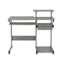 Gray Complete Computer Workstation, Sturdy Steel Frame And Mdf Panel For Office