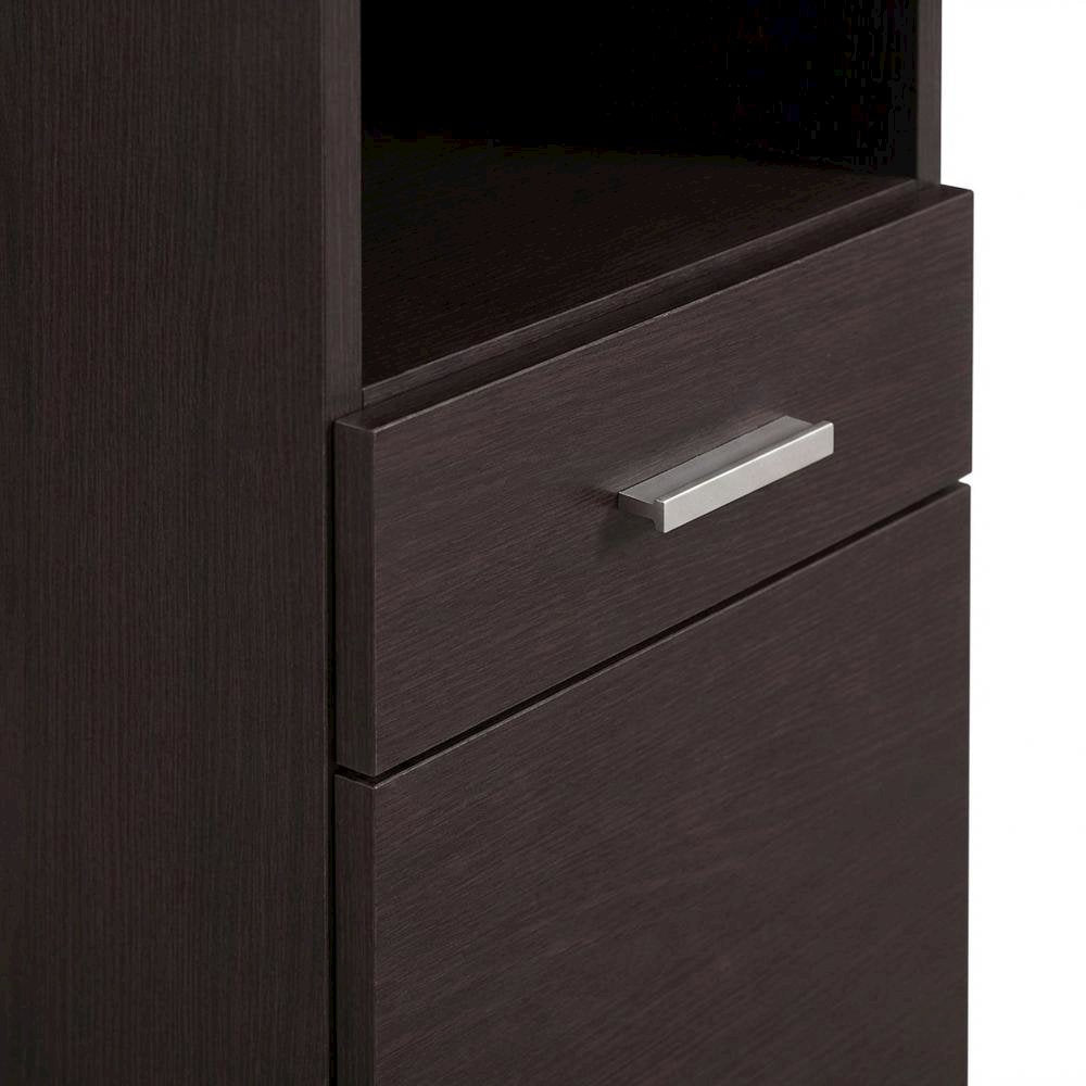 Espresso Office Desk with Storage and Workspace Organization