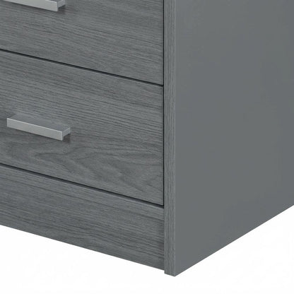Grey Classic Computer Desk with Multiple Drawers for Home Office