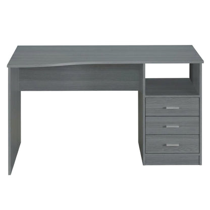 Grey Classic Computer Desk with Multiple Drawers for Home Office