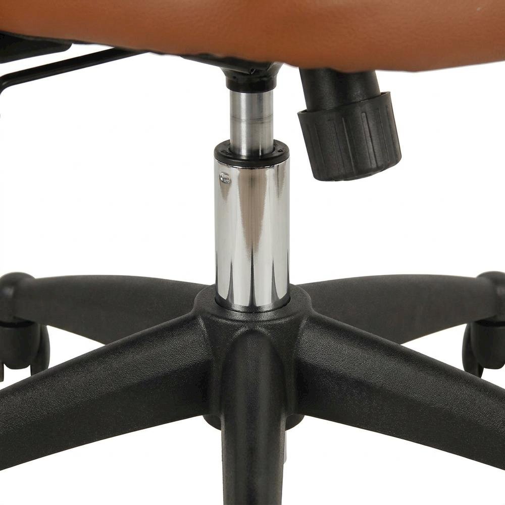 Brown Mesh Mid-Back Office Chair with Height-Adjustable Arms