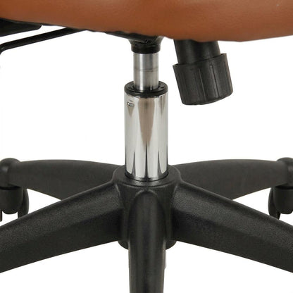 Brown Mesh Mid-Back Office Chair with Height-Adjustable Arms