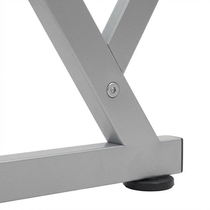 L-Shaped Clear Glass Top Computer Desk, Pull-Out Keyboard Shelf And Cpu Caddy