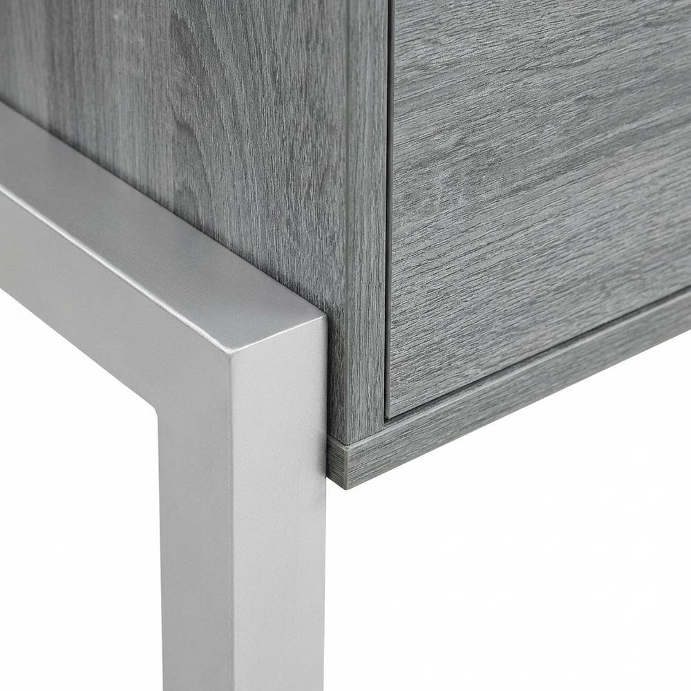Modern Office Desk With Storage In Neutral Finish For Workspace Organization