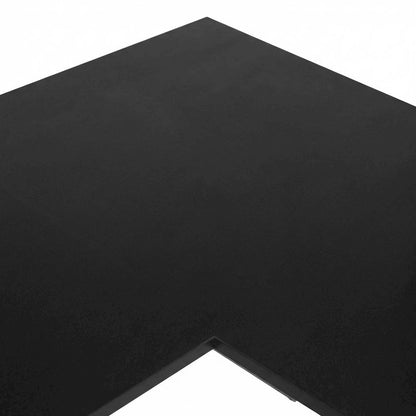 Black L-Shaped Gaming Desk with Spacious Surface and Durable Design