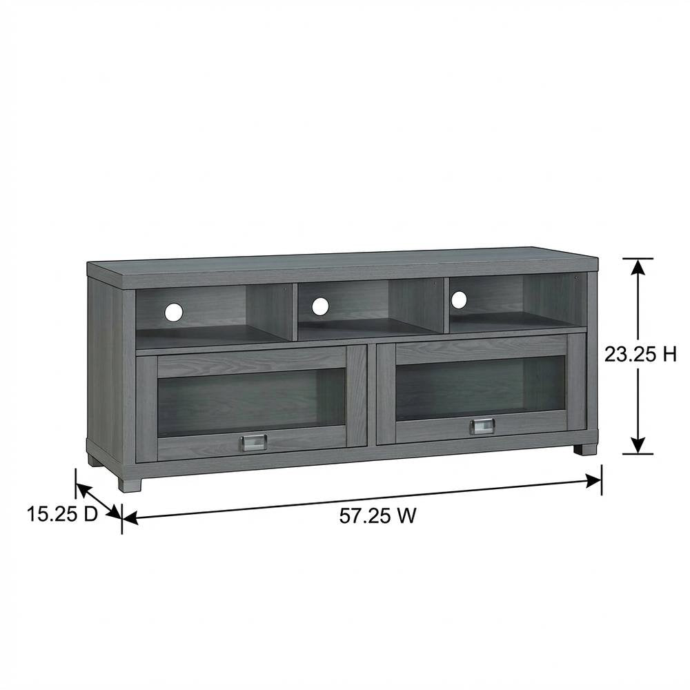 Grey TV Stand for up to 60-inch Screens with Sturdy Construction, Modern Design