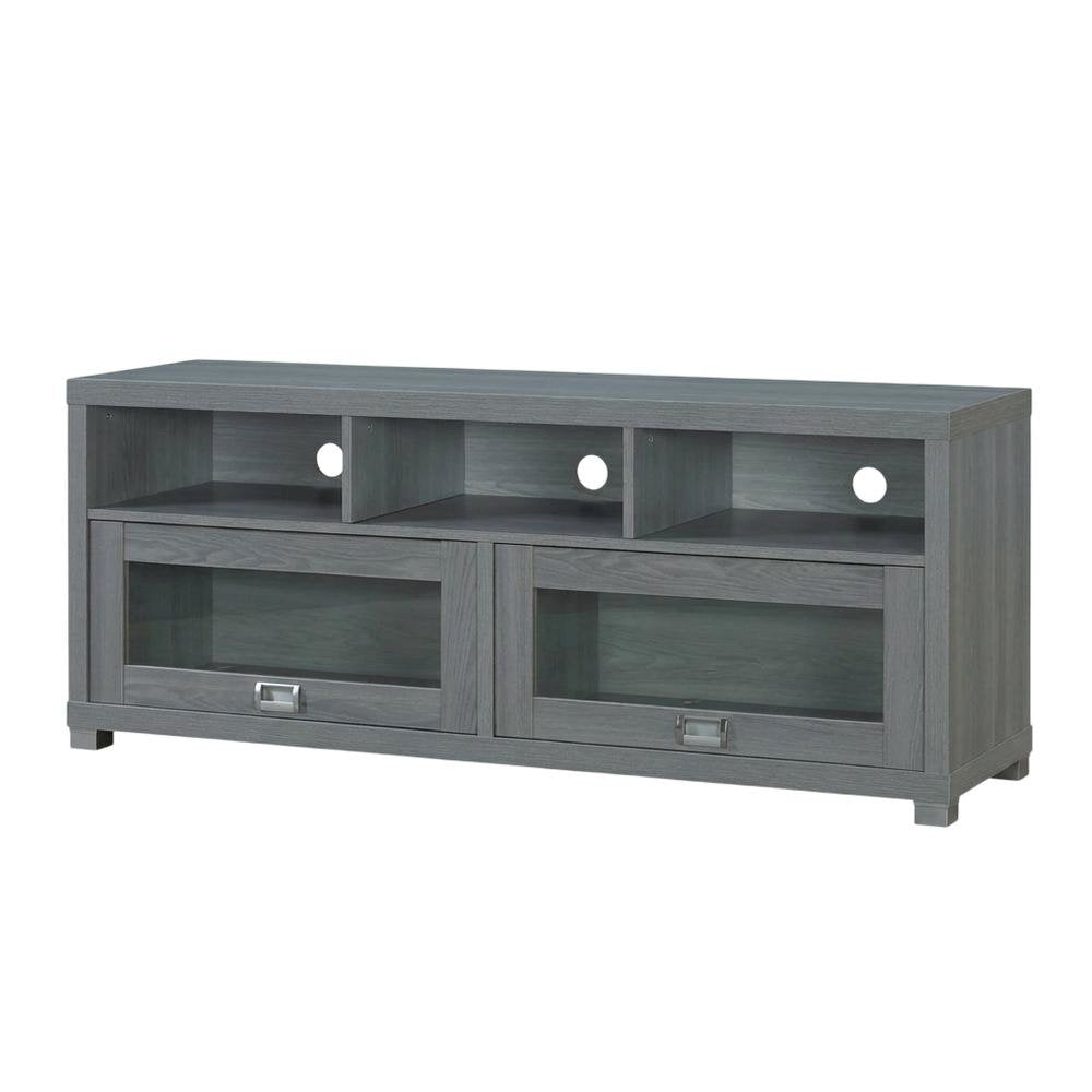 Grey TV Stand for up to 60-inch Screens with Sturdy Construction, Modern Design
