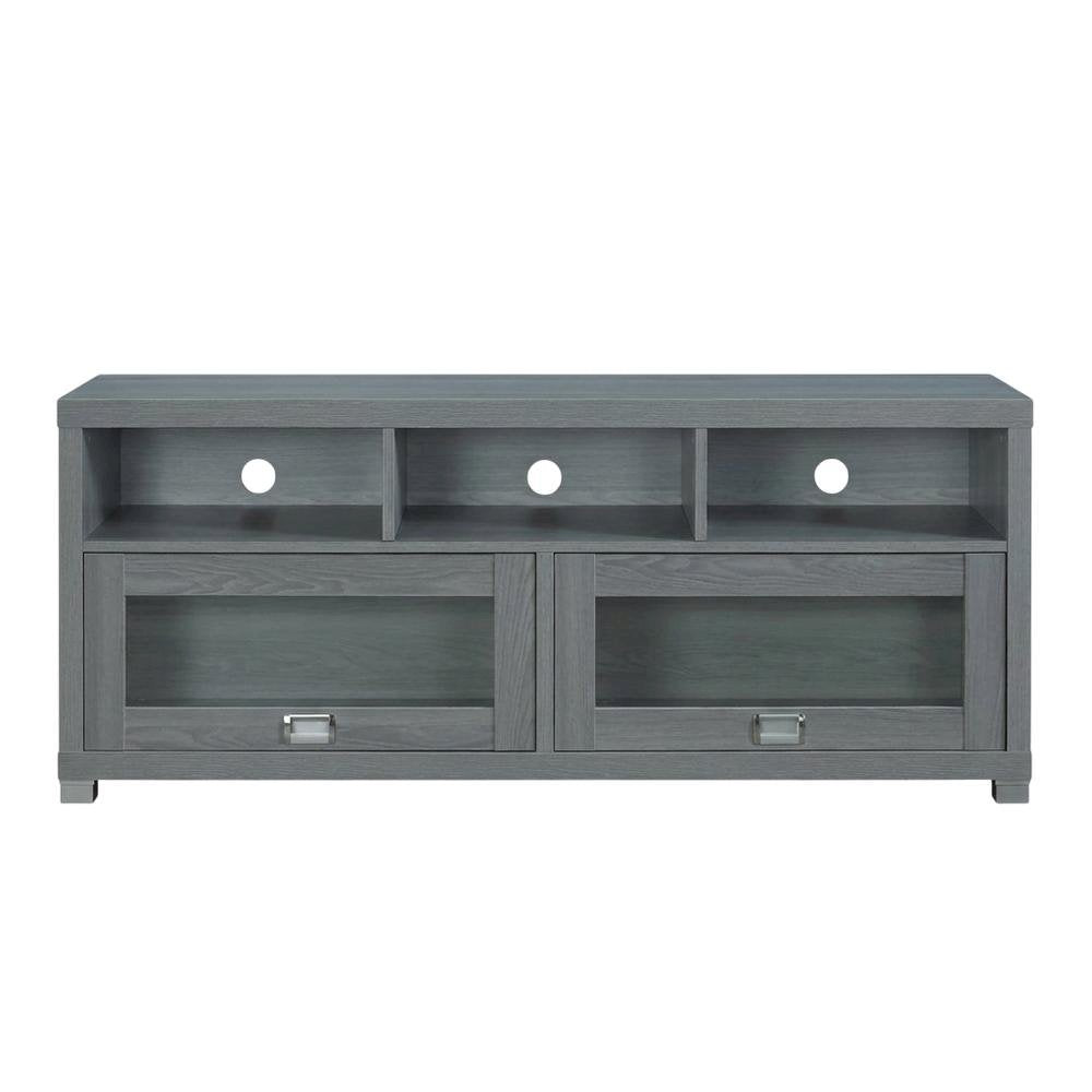 Grey TV Stand for up to 60-inch Screens with Sturdy Construction, Modern Design