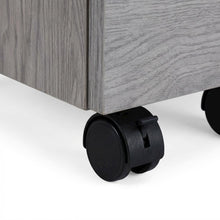 Grey Rolling File Cabinet with Glass Top and Smooth Mobility for Home or Office