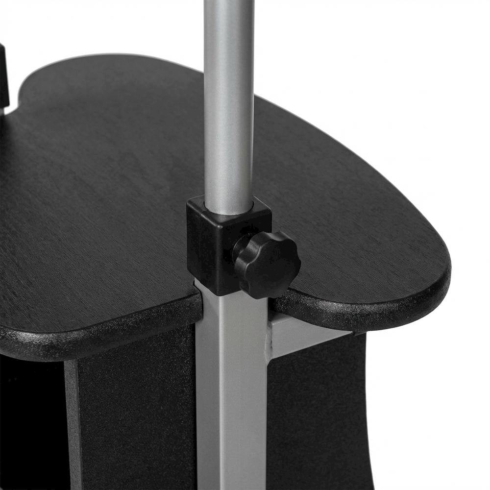 Graphite Mobile Adjustable Laptop Cart With Storage For Home Office Use