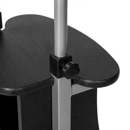 Graphite Mobile Adjustable Laptop Cart With Storage For Home Office Use