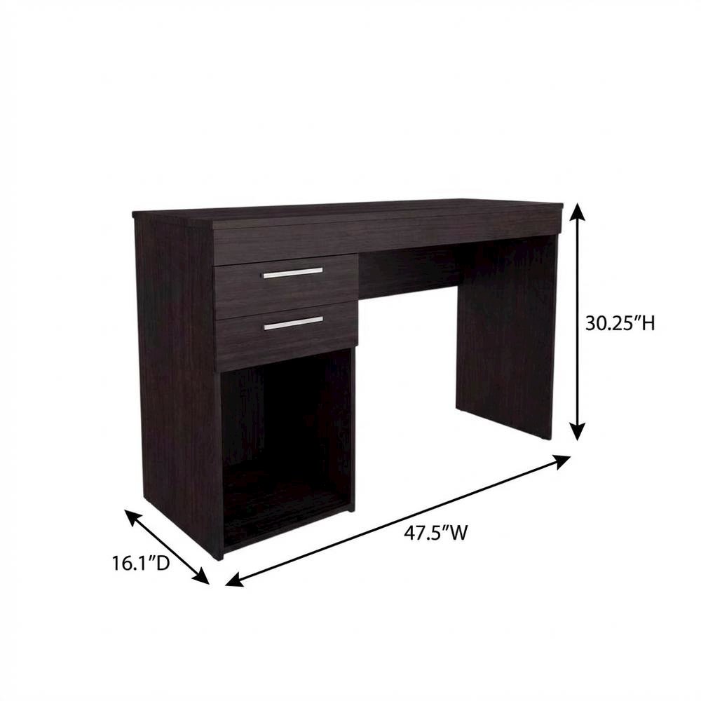 Modern white home office desk with storage, sturdy, spacious workspace
