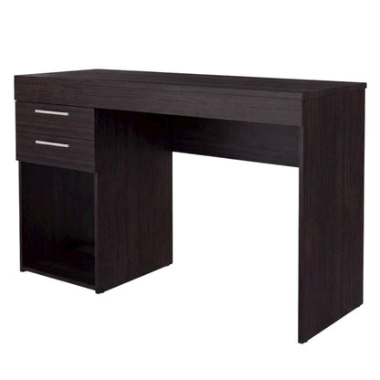 Modern white home office desk with storage, sturdy, spacious workspace
