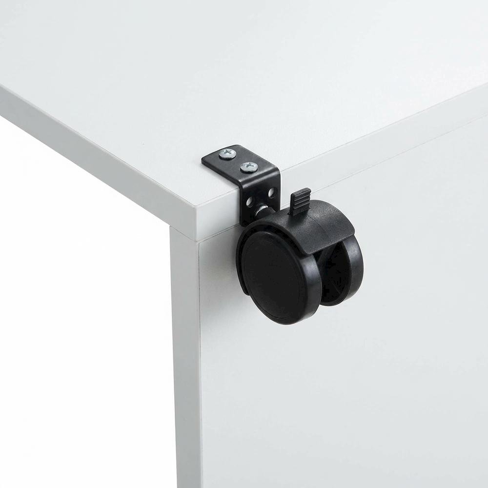 Gray rotating multi-position modern desk for computer workstations, MDF surface