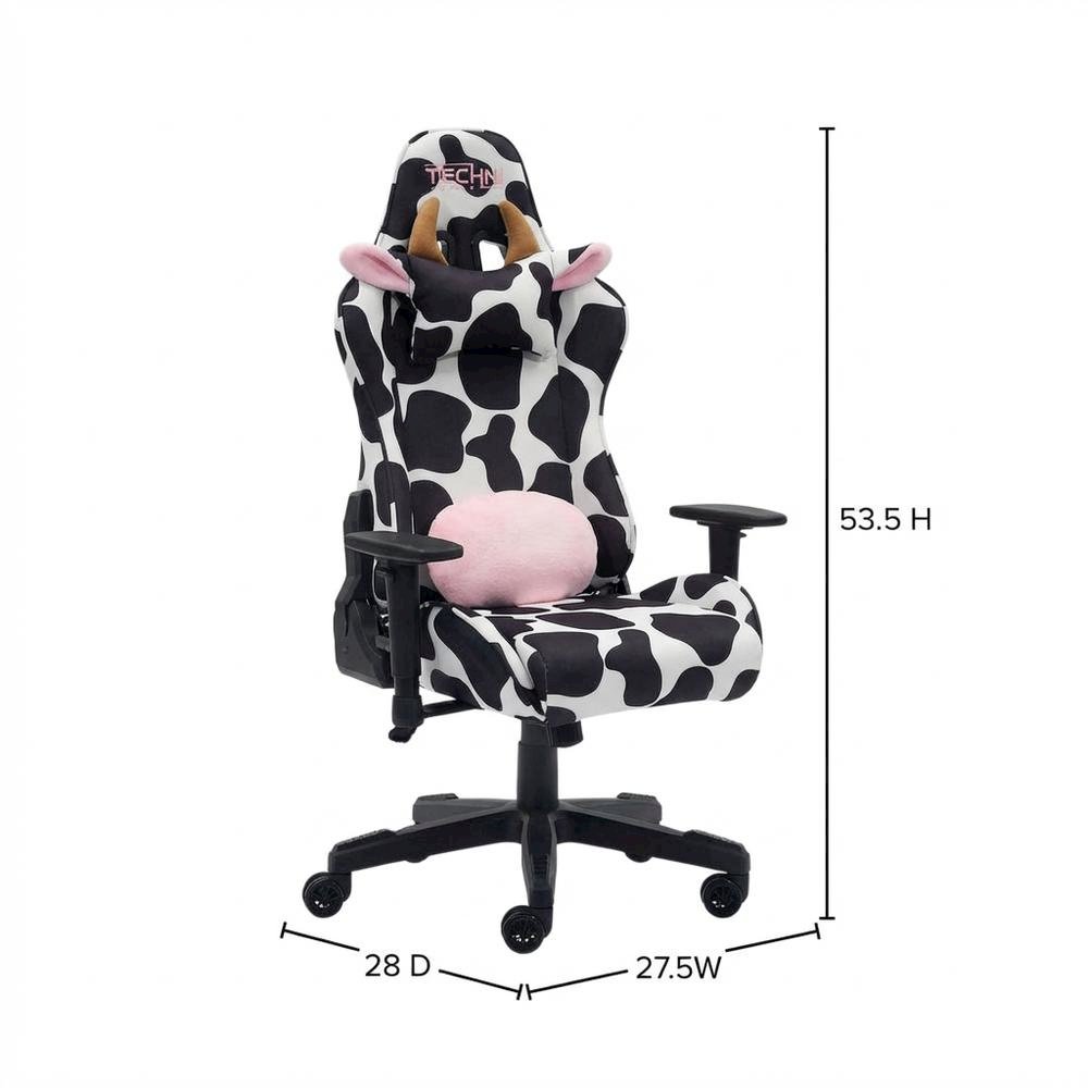 Cowhide Comfort Gaming Chair with High-Back Support and Cushioned Seat