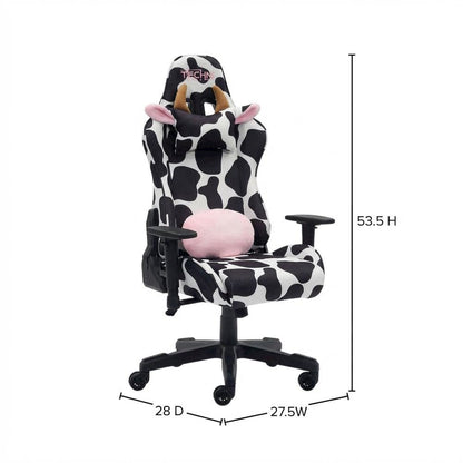 Cowhide Comfort Gaming Chair with High-Back Support and Cushioned Seat